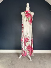 Women's Floral print halter neck dress size 0XL UK 16
