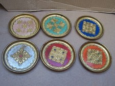 Vintage Italian Florentine 6 Coaster Set – O.F.M. Florence Gold Gilt