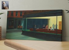 Hopper Americana Cafe Bar Edward Night Hawks CANVAS WALL ART 34x18 in