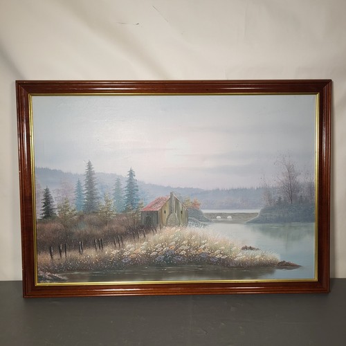 Large vintage framed oil - vintage,