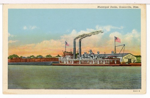Large steam tug and - large, barge