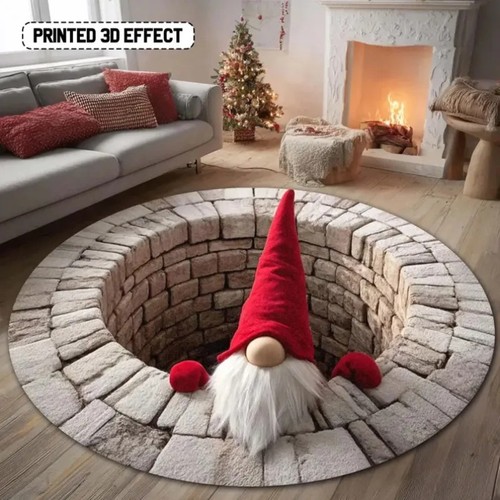Christmas gnome round - gnome, door