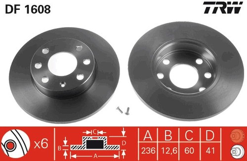 Trw df1608 brake disc - trw,