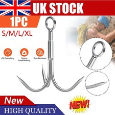 UK Grappling Hook 3Claw Climbing Hook Stainless Steel Grapnel Hook-S/M/L/XL New~