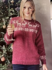 Knitting Pattern Ladies Christmas Jumper Subtle Classy DK Yarn Reindeer