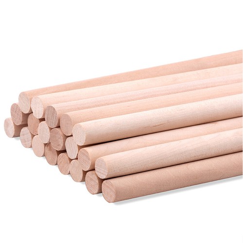 Birch wood dowels smooth - smooth, rod