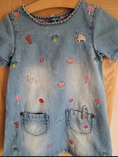 Next Girls Denim Animal Dress Age 12-18 Months