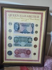 Rare QUEEN ELIZABETH II Collection Framed Pre-Decimal Coins 1953-1974