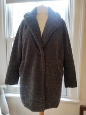 New Look Teddy Coat Grey Size 16 Hardly Worn