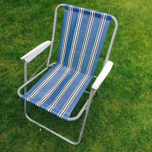 Deck chair vintage blue - chair,