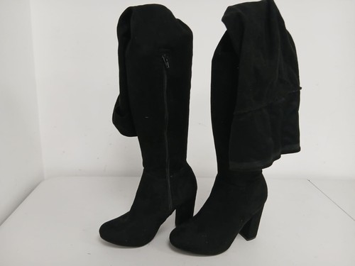 Women black faux suede half - women's,