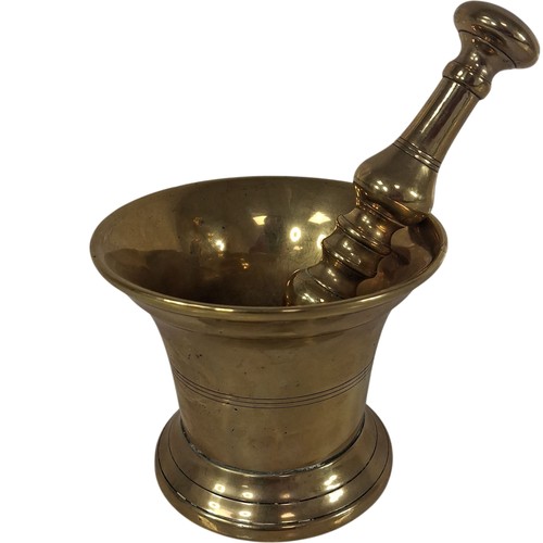 Brass pestle and mortar heavy - brass,