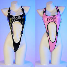 Women Jumpsuit Dance Bodysuit Athletic Leotard Leather Catsuit Active Rompers