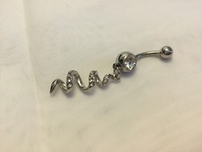 Belly Bars Drop Body Piercing Belly Button Ring DiamanteDangly Reverse Navel Bar