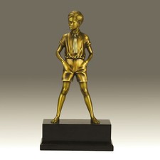 Early 20th Century Art Deco Sculpture "Sonny Boy" by Ferdinand Preiss