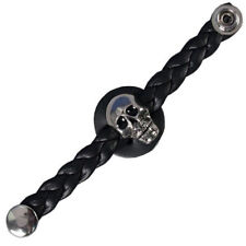 Skull Braided Black Leather