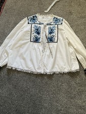 ZARA BLUE EMBROIDERED WHITE