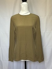 Jaeger Women's Blouse In Tan 100 Silk Size 8 New Without Tags