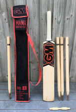 GM Gunn & Moore Mana Cricket Set - Bat, Wickets, Bail, Soft Ball - size 3 Junior