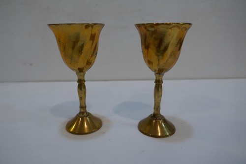 Pair vintage fluted brass - vintage,