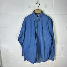 Vintage Chelsea Shirt Mens Large Blue Flag Denim Football 90s Retro CFC Cotton*