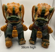 Large Pair Chinese Pottery Foo