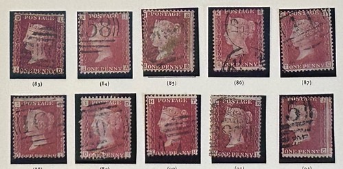 1858 penny red - qv,