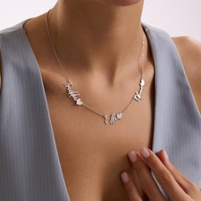 Personalised 925 Sterling Silver Name Necklace Single, Double, Triple