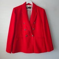 Zara Red Textured Blazer
