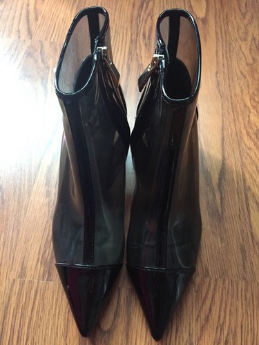 Zara black perspex kitten heel - perspex,