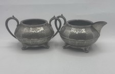 Pewter Creamer And Sugar Bowl