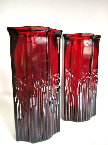 Mcm avon glass vases firegold - vases,