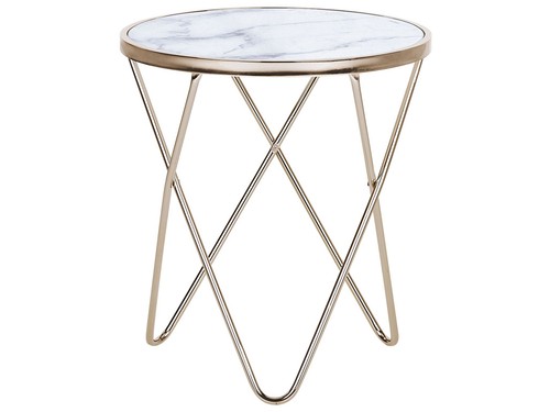 Marble effect side table - marble,