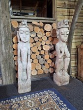 Pair hardwood carved - pair,