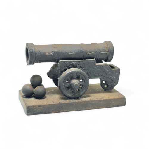 Antique cast iron cannon - cast,