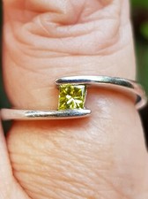 Princess Cut 0.20 Carat Canary Yellow Diamond Ring