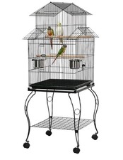 Yaheetech 140cm Bird Cage Rolling Parrot Cage with Rolling Stand
