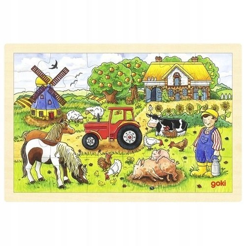 Goki wooden farm jigsaw puzzle - farm,