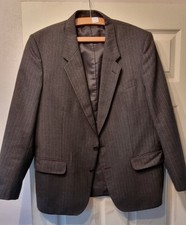 Men's Wellington Executive Smart Jacket  Blazer Size 44 S Grey Pinstripe