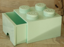 LEGO 4 STUD, 2x2 LIGHT AQUA  STORAGE DRAWER BRICK CONTAINER,  25 x 25 x 15cm