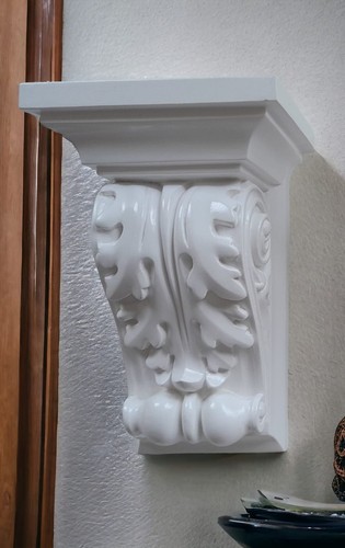 White plaster corbel - white,
