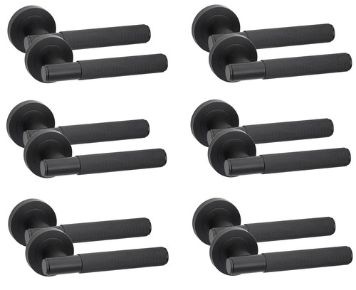 Pair door handles knurled - pair,