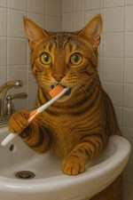Bengal Cat Funny Bathroom Print A4