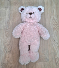 Build A Bear Teddy Bear Pink Fluffy 16" Plush Toy BAB 419097 Cuddly Hearts 2013