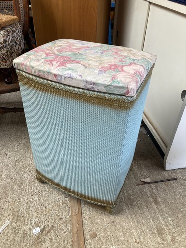 Blue woven laundry basket - woven,
