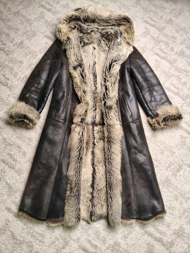 Brown lambskip toscana - brown, belted