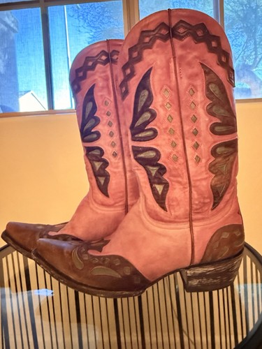 Old gringo pink cowboy boots - cowboy,