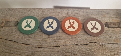 Vintage inlaid clay cross - inlaid,