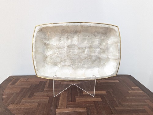 Vintage capiz shell tray - vintage,