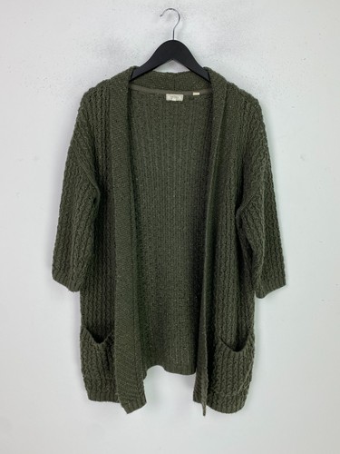 Fat face khaki cable knit - knit, open